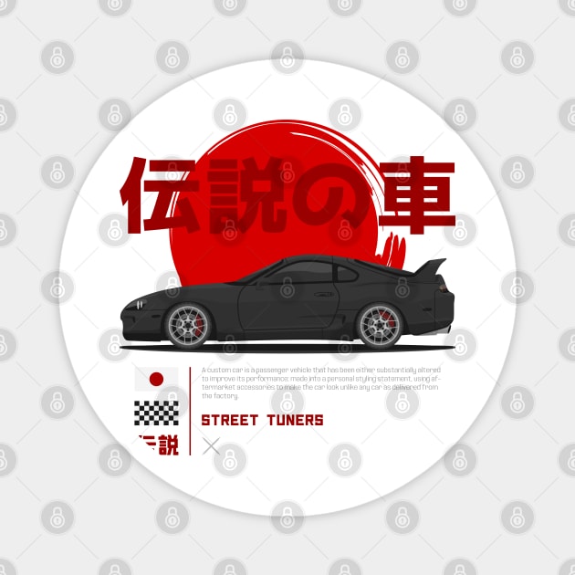 Street Tuner Black Supra mk4 Magnet by GoldenTuners